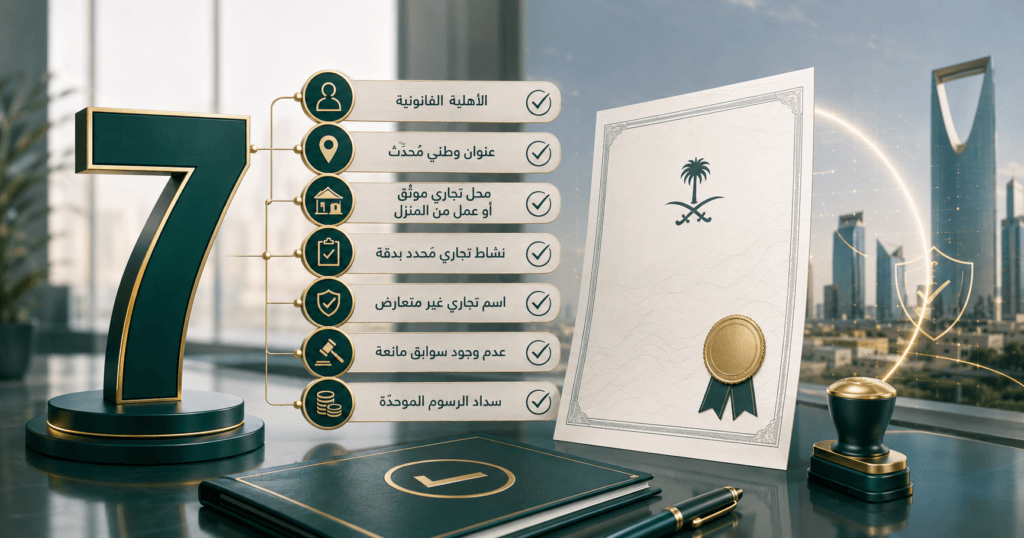 7 شروط عند فتح سجل تجاري في السعودية 2026 2 7 شروط عند فتح سجل تجاري في السعودية 2026