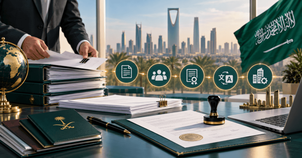 المستندات المطلوبة لتأسيس شركة في السعودية للأجانب - القائمة الكاملة 2026 2 المستندات المطلوبة لتأسيس شركة في السعودية للأجانب - القائمة الكاملة 2026