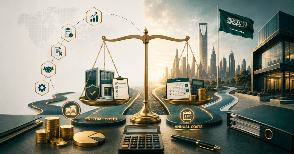 تكلفة ورسوم تأسيس شركة في السعودية للأجانب 2026 - التكلفة الكاملة 7 تكلفة ورسوم تأسيس شركة في السعودية للأجانب 2026 - التكلفة الكاملة